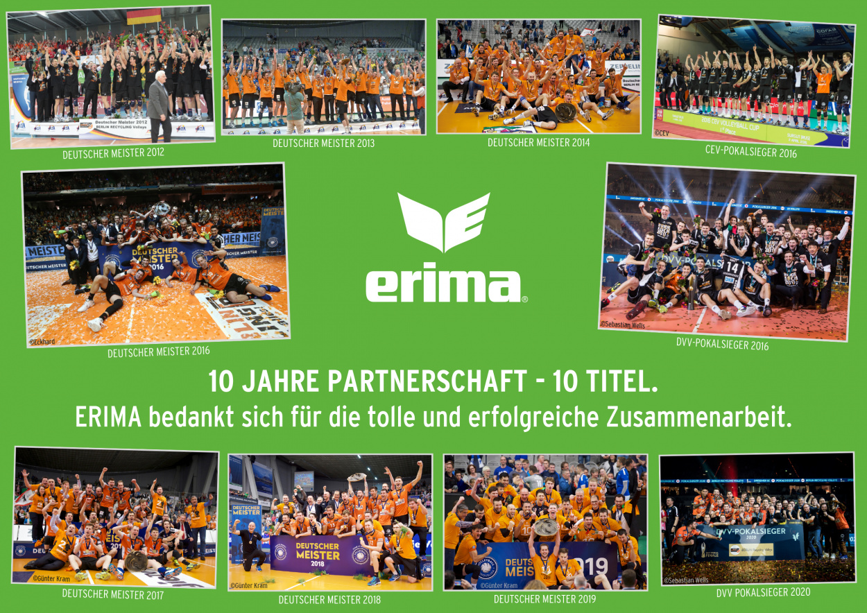 ERIMA und BR Volleys beenden erfolgreiche Partnerschaft