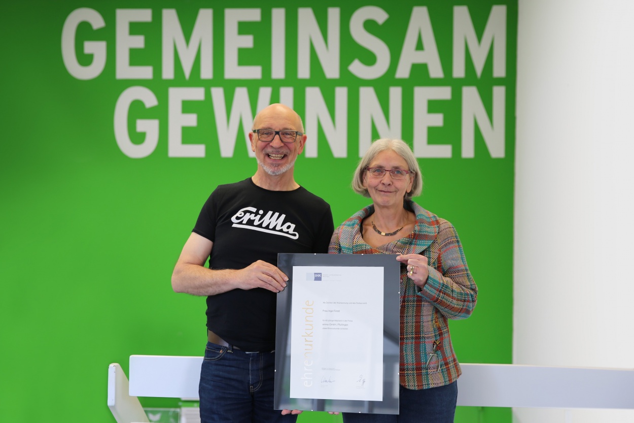 Betriebsjubiläum: Inge Förstl feiert 40 Jahre bei ERIMA
