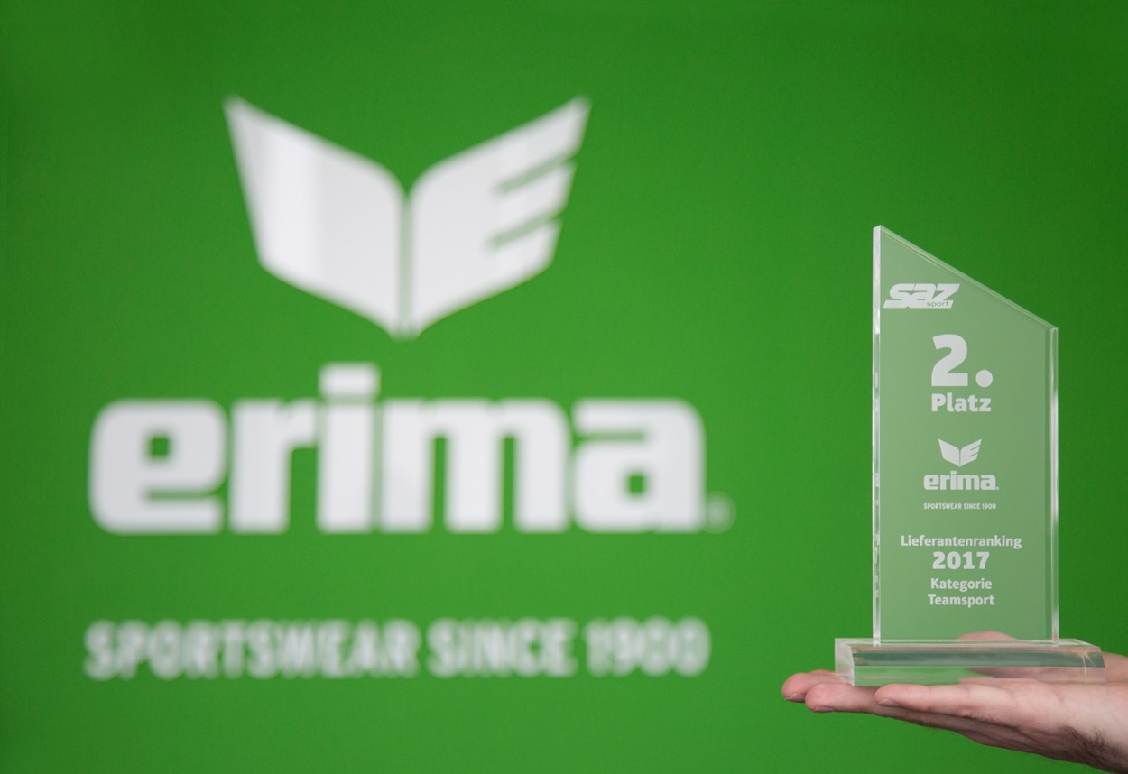 SAZ-Lieferantenranking: ERIMA holt mit Bestnote die Silbermedaille