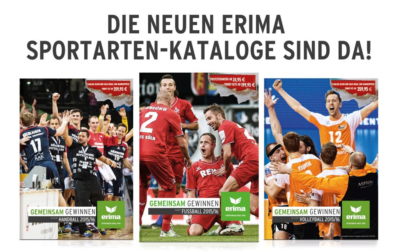 Neue ERIMA Sportartenkataloge überzeugen mit tollen Angeboten und vielen Neuheiten