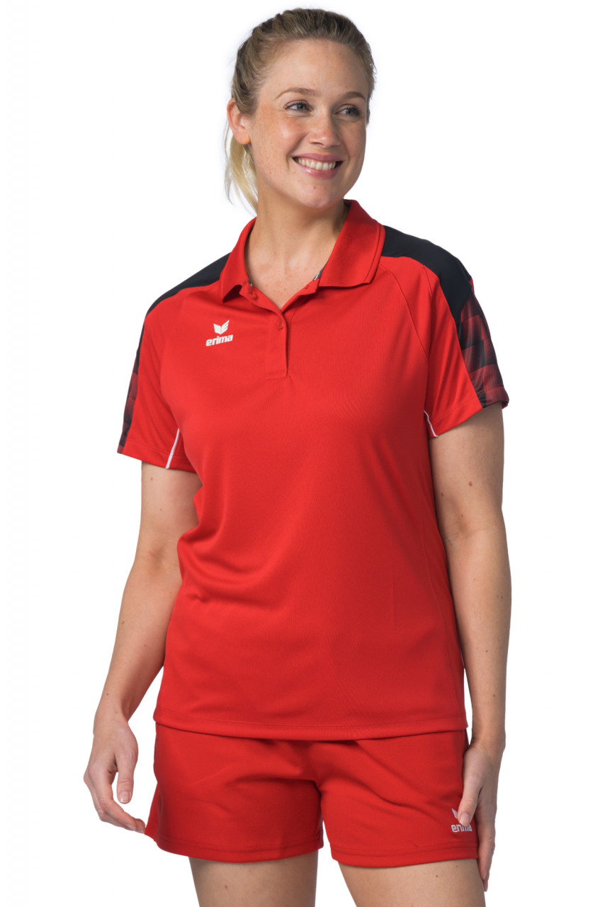 ERIMA EVO STAR Poloshirt – rot/schwarz (Am Modell)