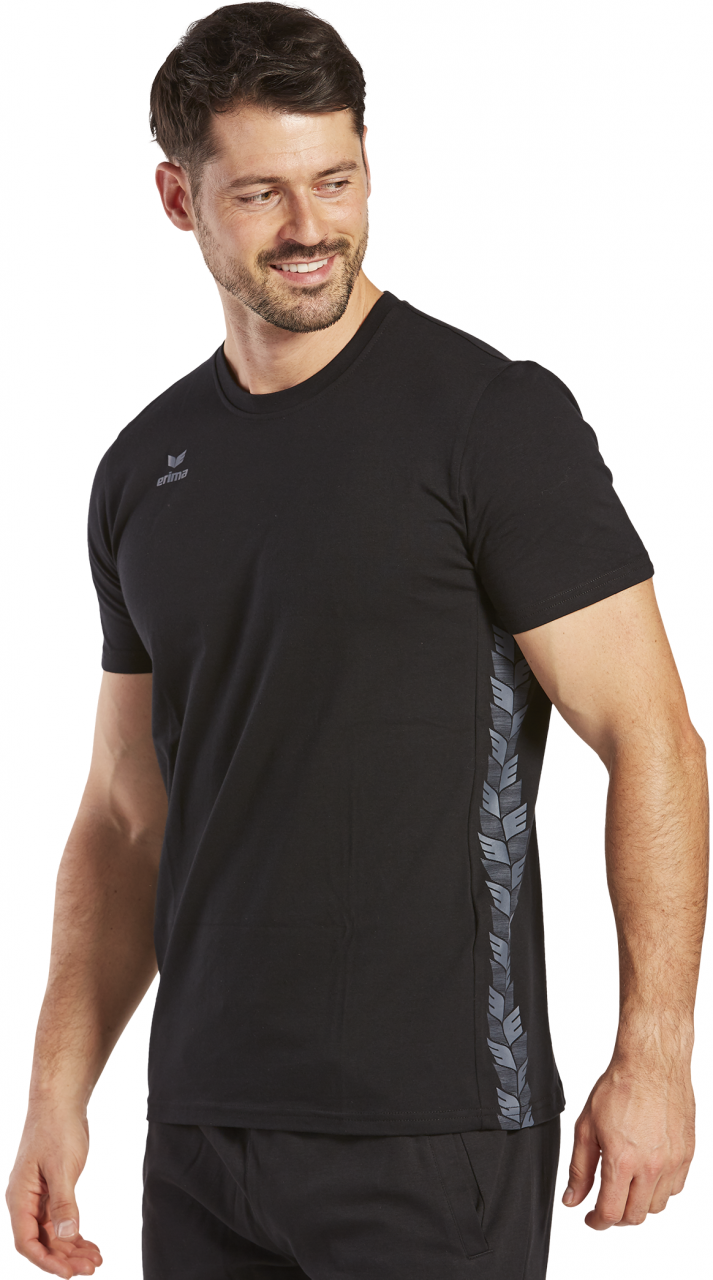 ERIMA ESSENTIAL TEAM T-shirt – schwarz/slate grey (Am Modell)