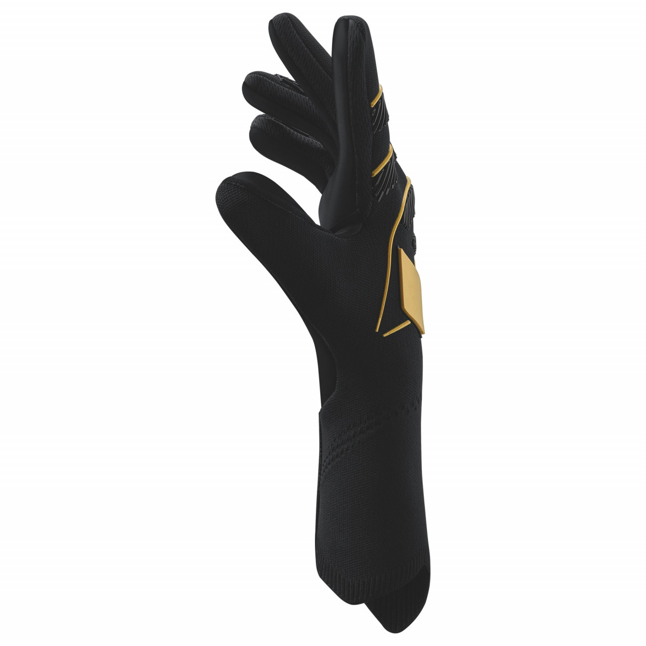 ERIMA AeroClaw Legend Torwarthandschuh – schwarz/gold (Seite links)