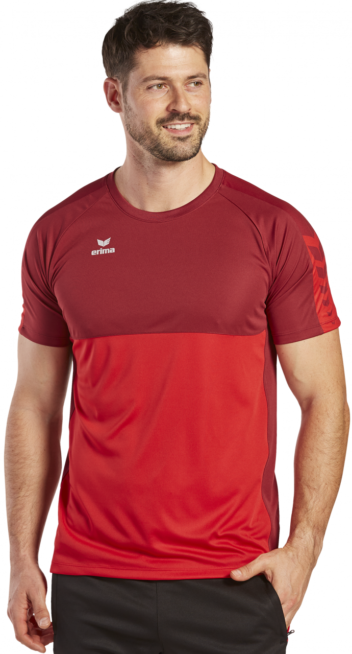 ERIMA SIX WINGS T-Shirt – rot/bordeaux (Am Modell)