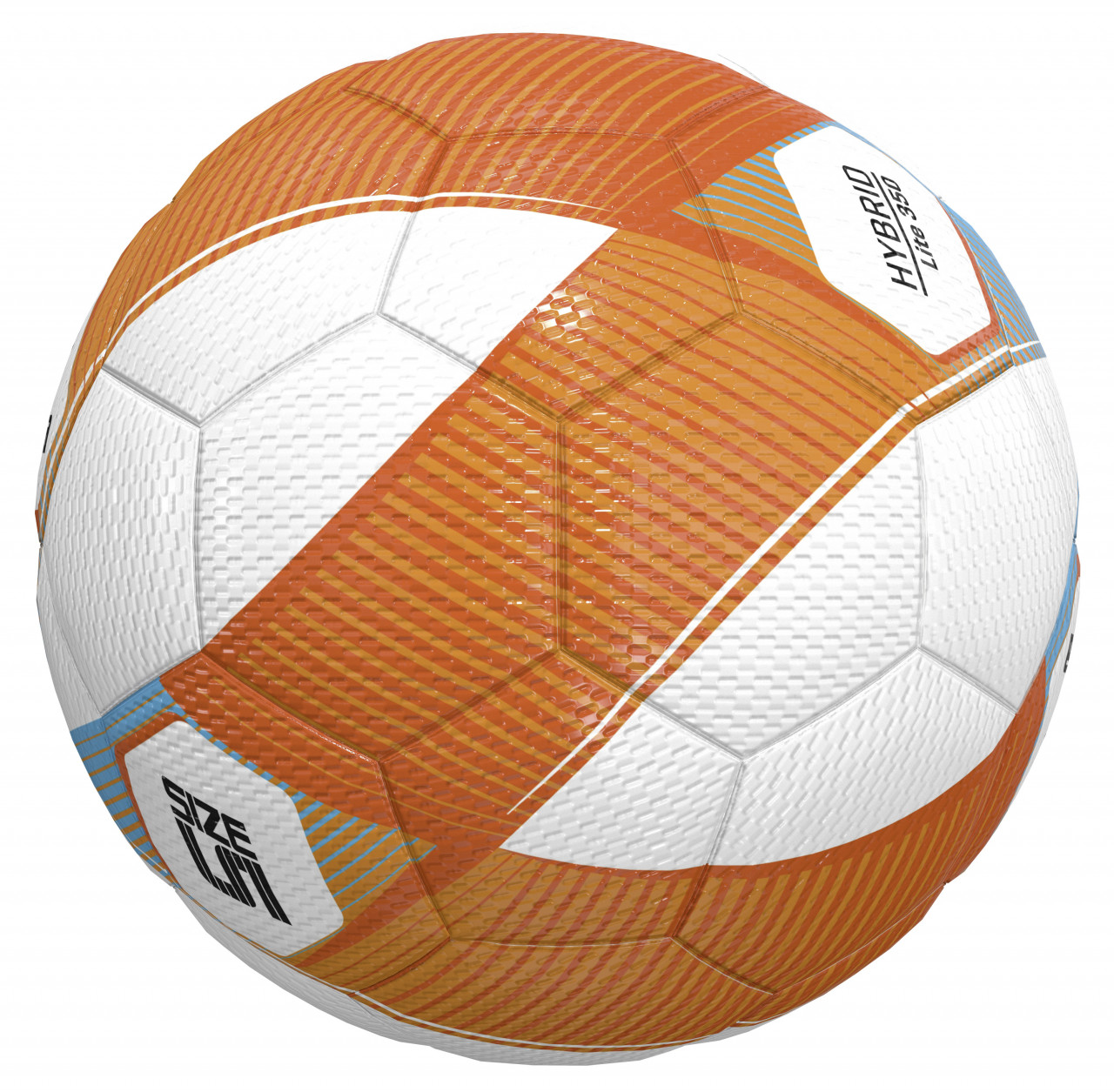ERIMA HYBRID Lite 350 Fußball – neon orange/curacao (Gr. 5) (Seite links)