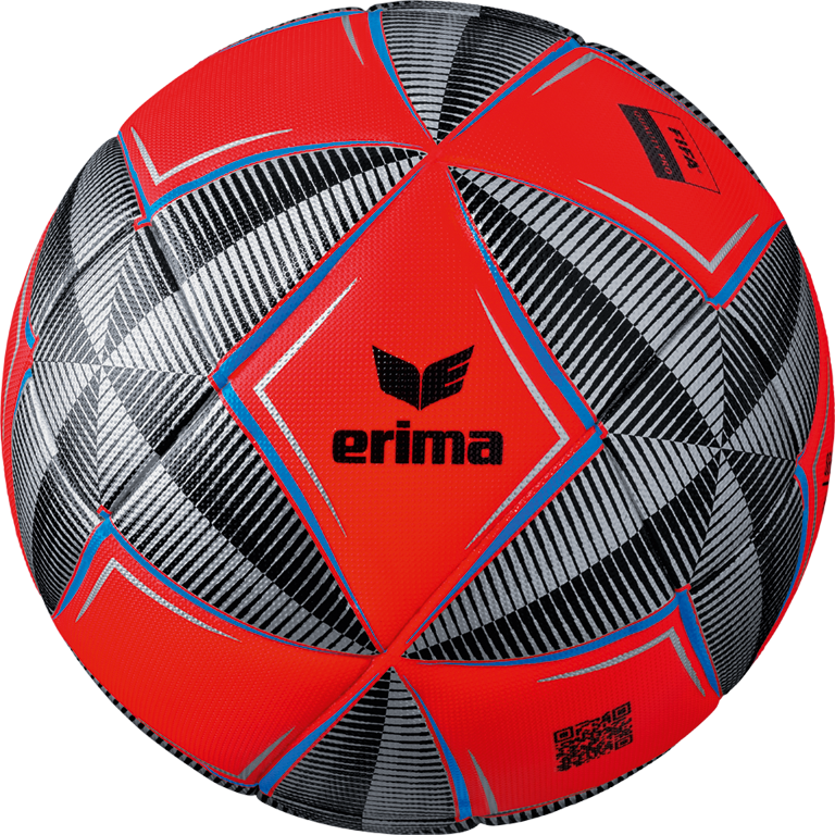 ERIMA SENZOR STAR Match Fluo Kopernikus Fußball – fiery coral/schwarz (Front)