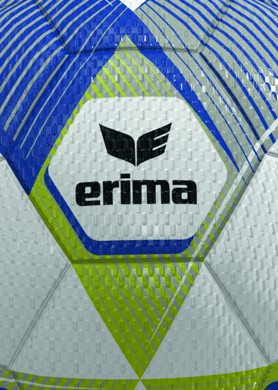 ERIMA HYBRID Training 2.0 Fußball – metallic blue/silver/lime (Gr. 5) (Rücken)