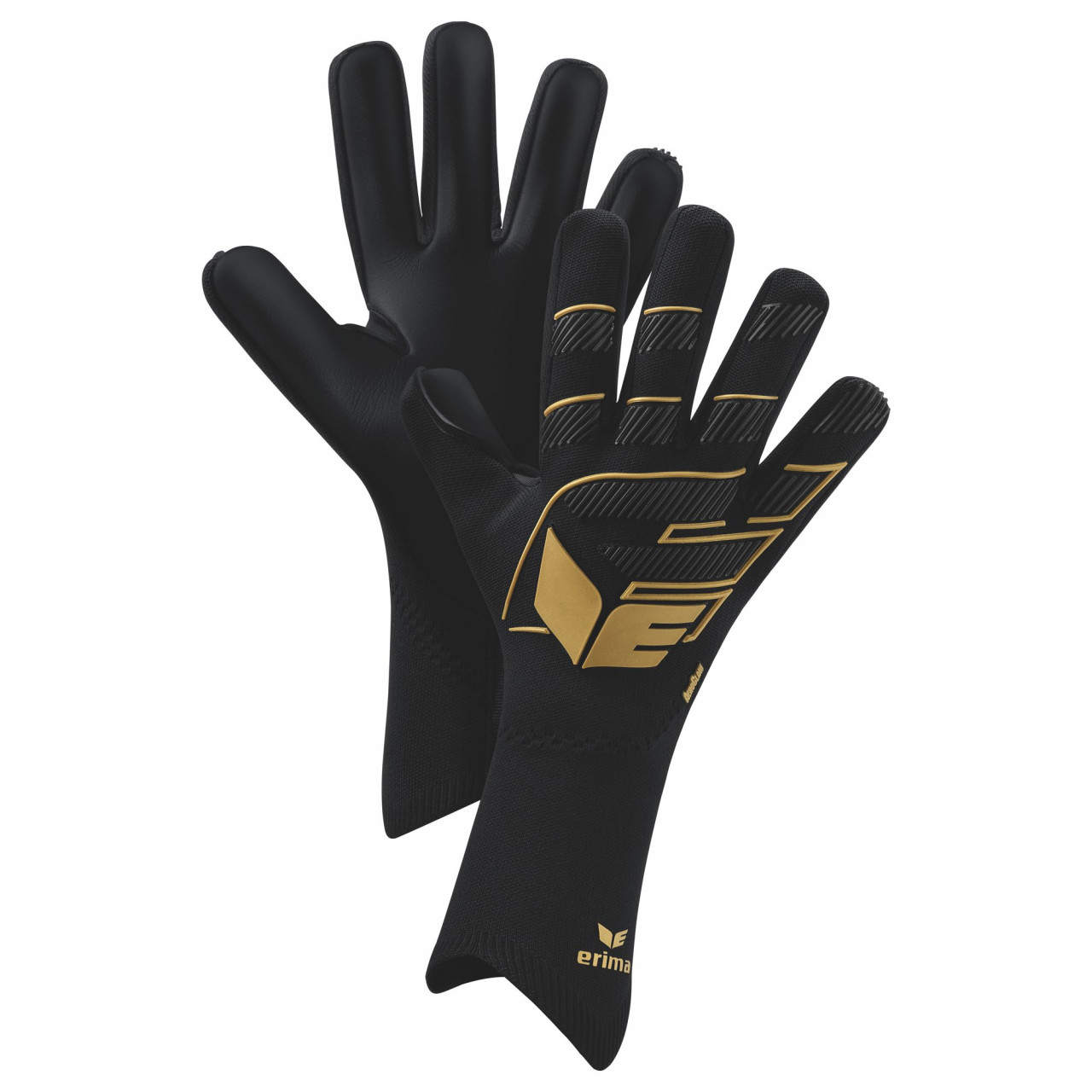 ERIMA AeroClaw Legend Torwarthandschuh – schwarz/gold (Front)