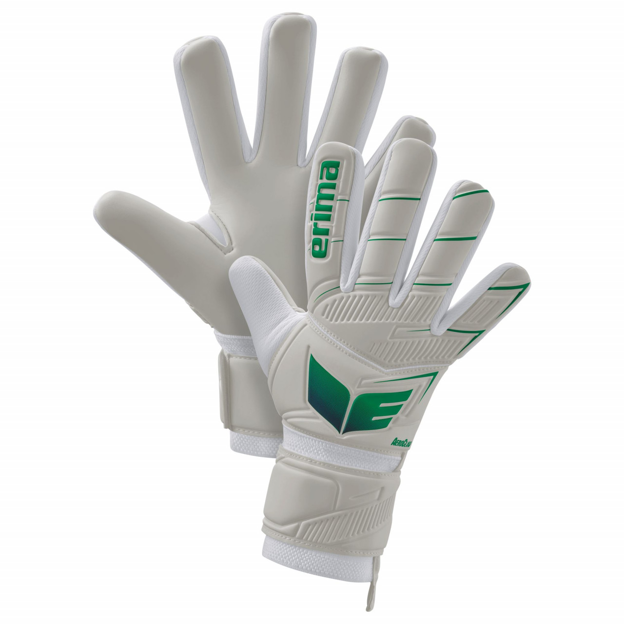 ERIMA AeroClaw New Talent Torwarthandschuh – weiß/columbia (Front)