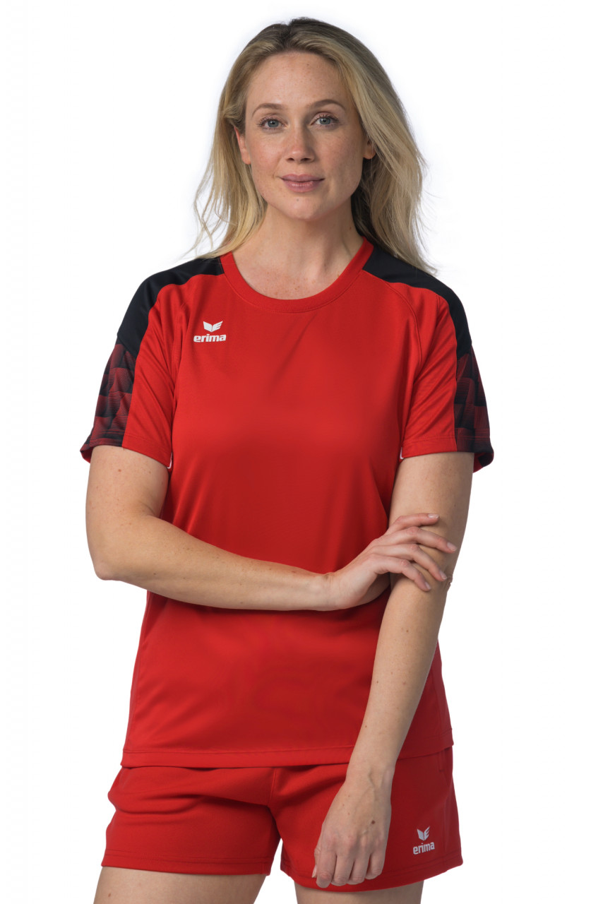 ERIMA EVO STAR T-Shirt – rot/schwarz (Am Modell)