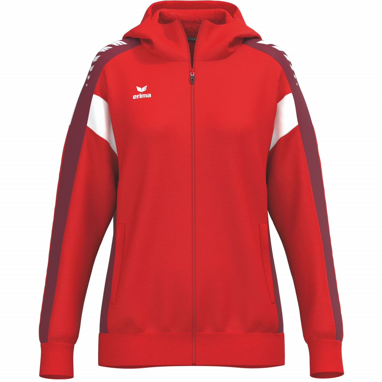 ERIMA CELEBRATE 125 Trainingsjacke mit Kapuze – rot/new bordeaux (Front)