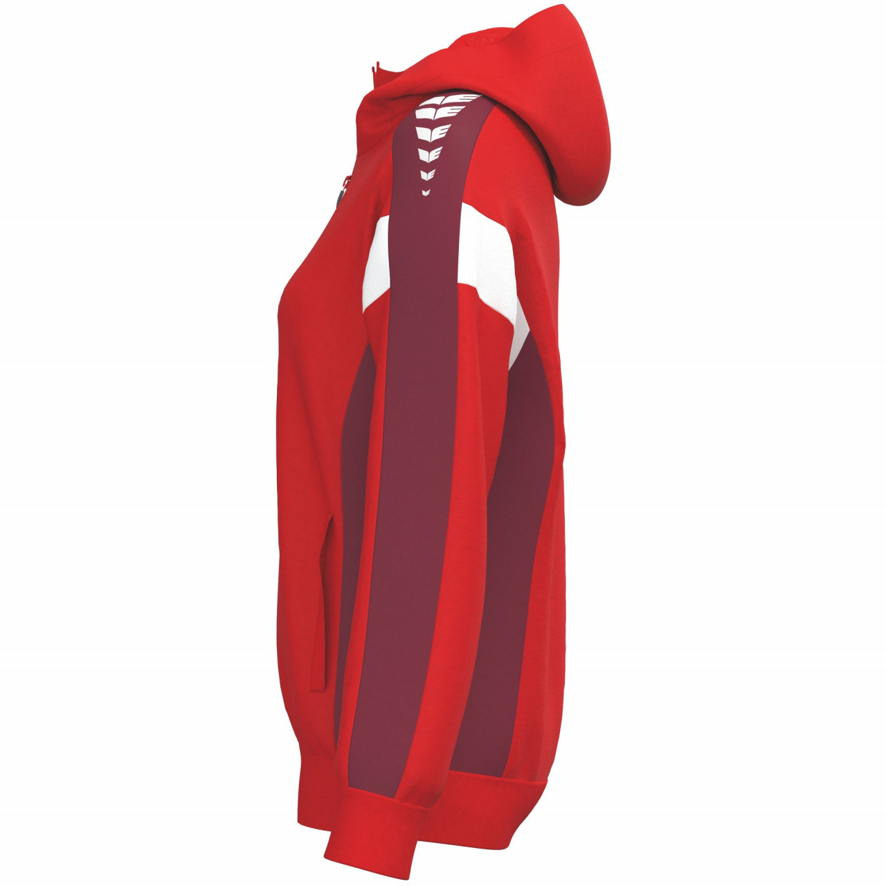 ERIMA CELEBRATE 125 Trainingsjacke mit Kapuze – rot/new bordeaux (Seite links)