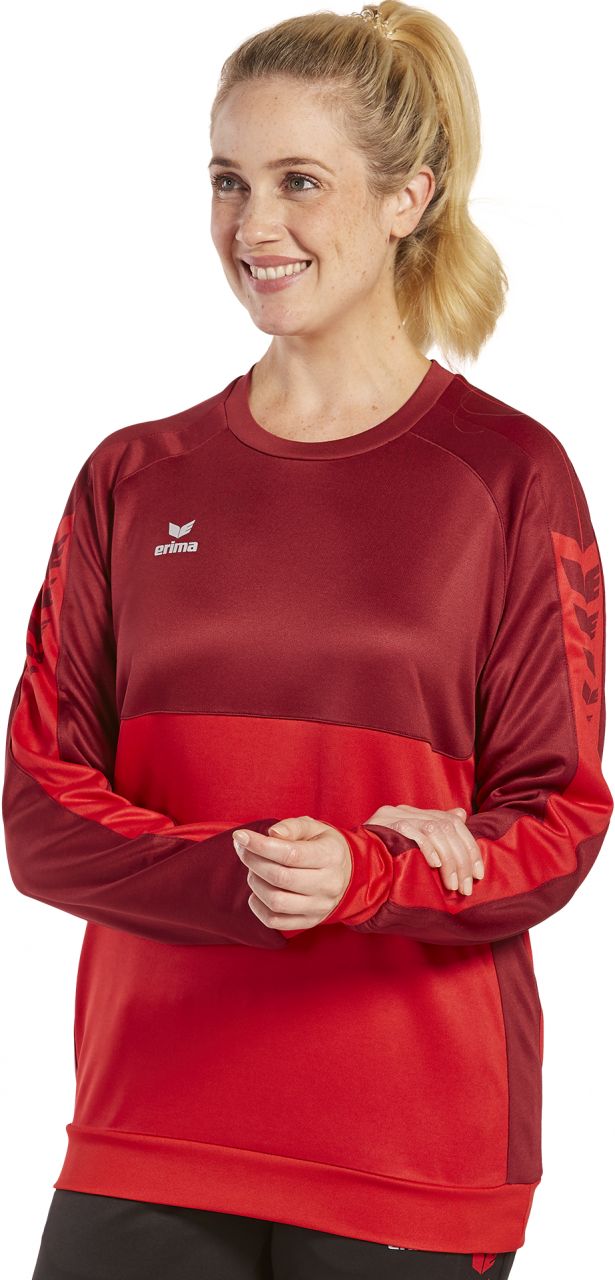 ERIMA SIX WINGS Sweatshirt – rot/bordeaux (Am Modell)