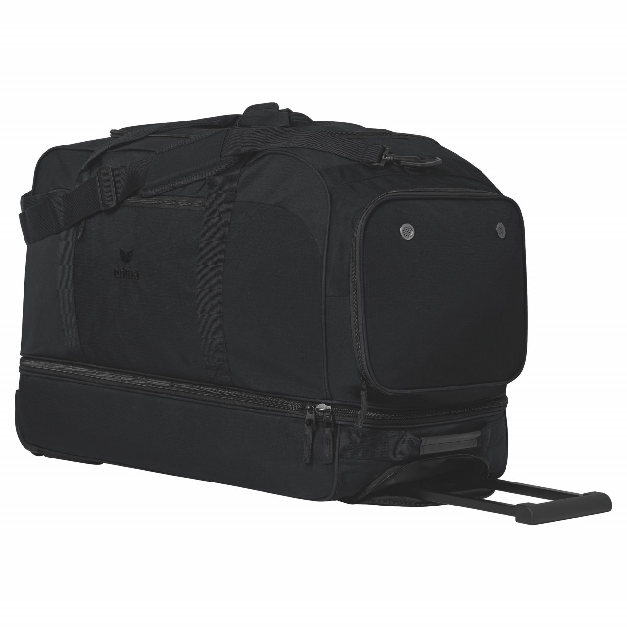 ERIMA TRAVEL LINE Trolley mit Bodenfach – schwarz (Front)