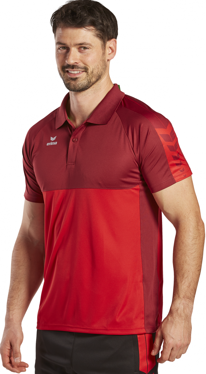 ERIMA SIX WINGS Poloshirt – rot/bordeaux (Am Modell)