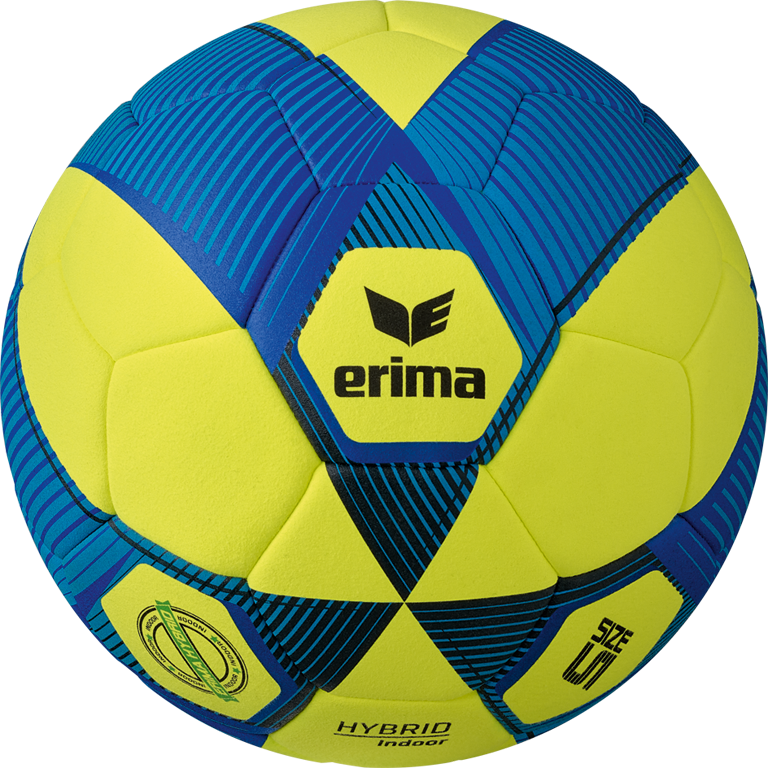 ERIMA HYBRID INDOOR Fußball – gelb/new royal (Gr. 5) (Front)