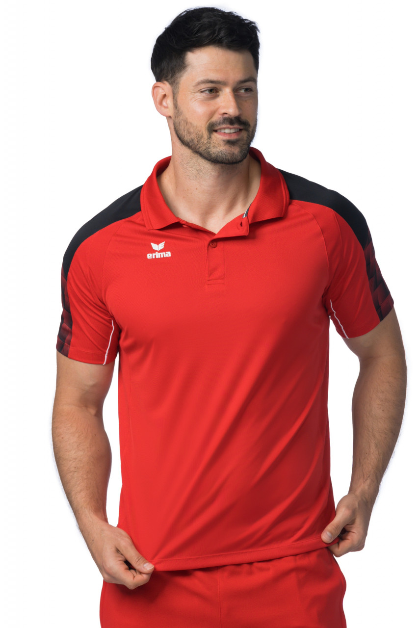 ERIMA EVO STAR Poloshirt – rot/schwarz (Am Modell)