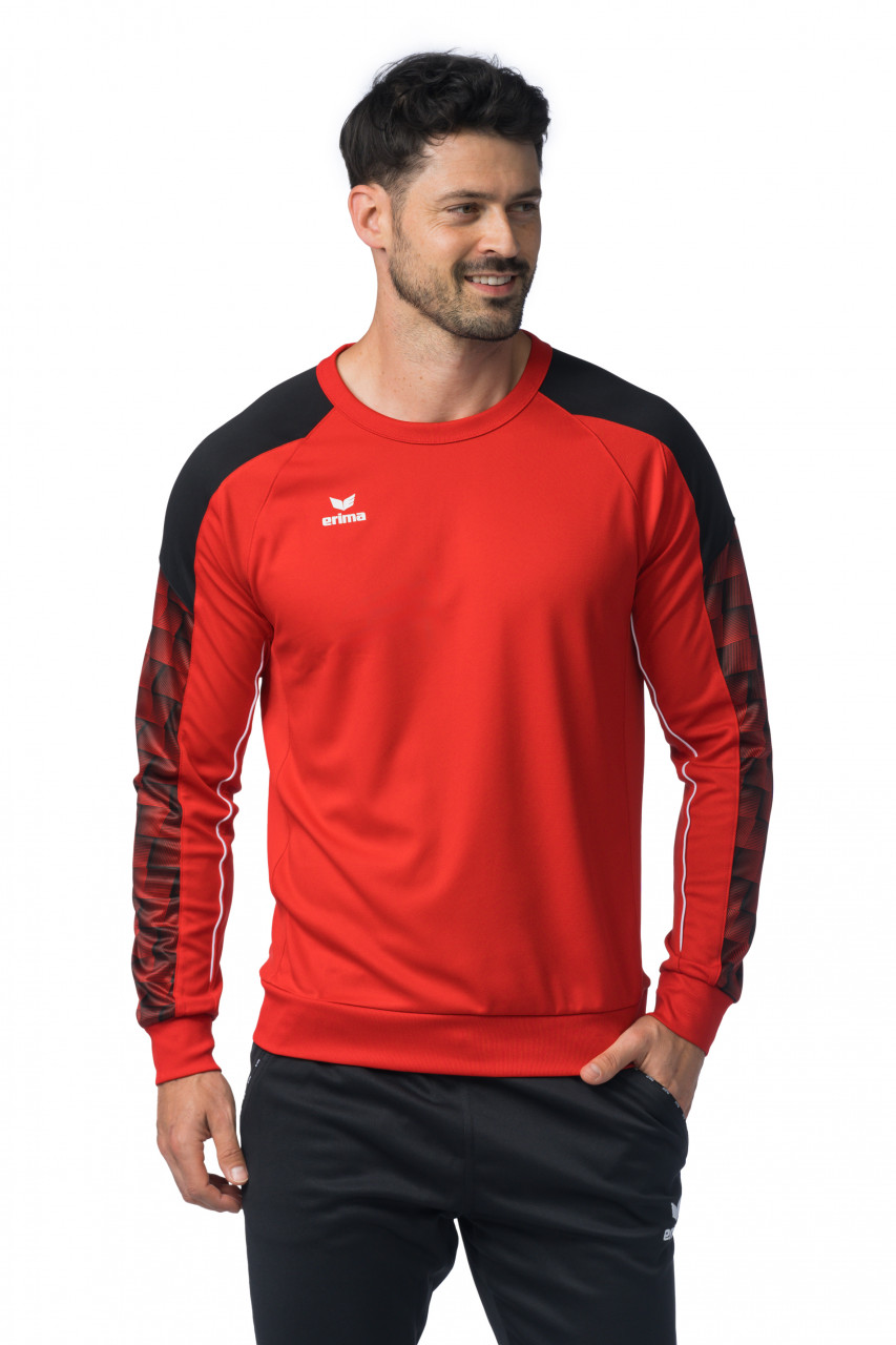 ERIMA EVO STAR Sweatshirt – rot/schwarz (Am Modell)