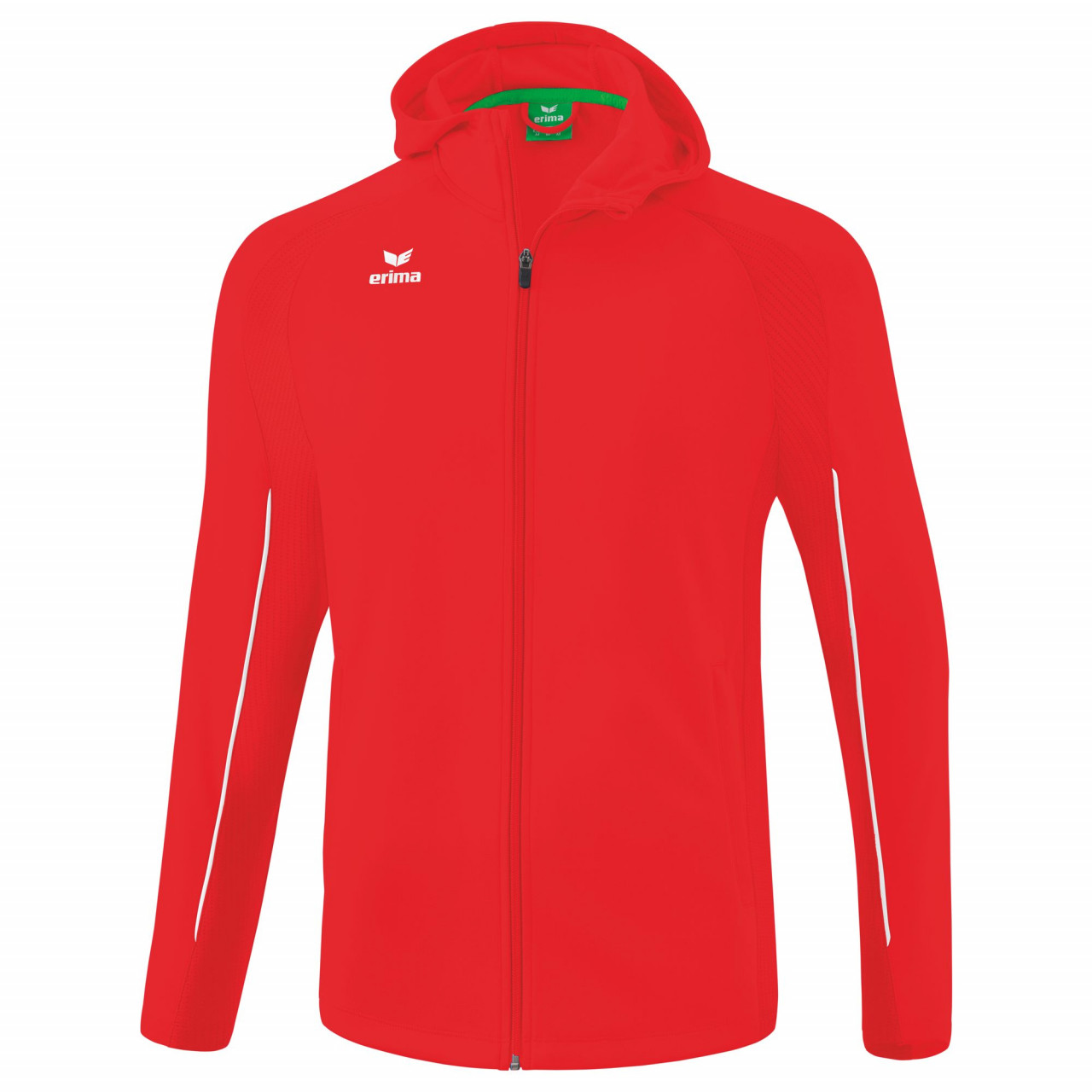 ERIMA LIGA STAR Trainingsjacke mit Kapuze – rot/weiß (Front)