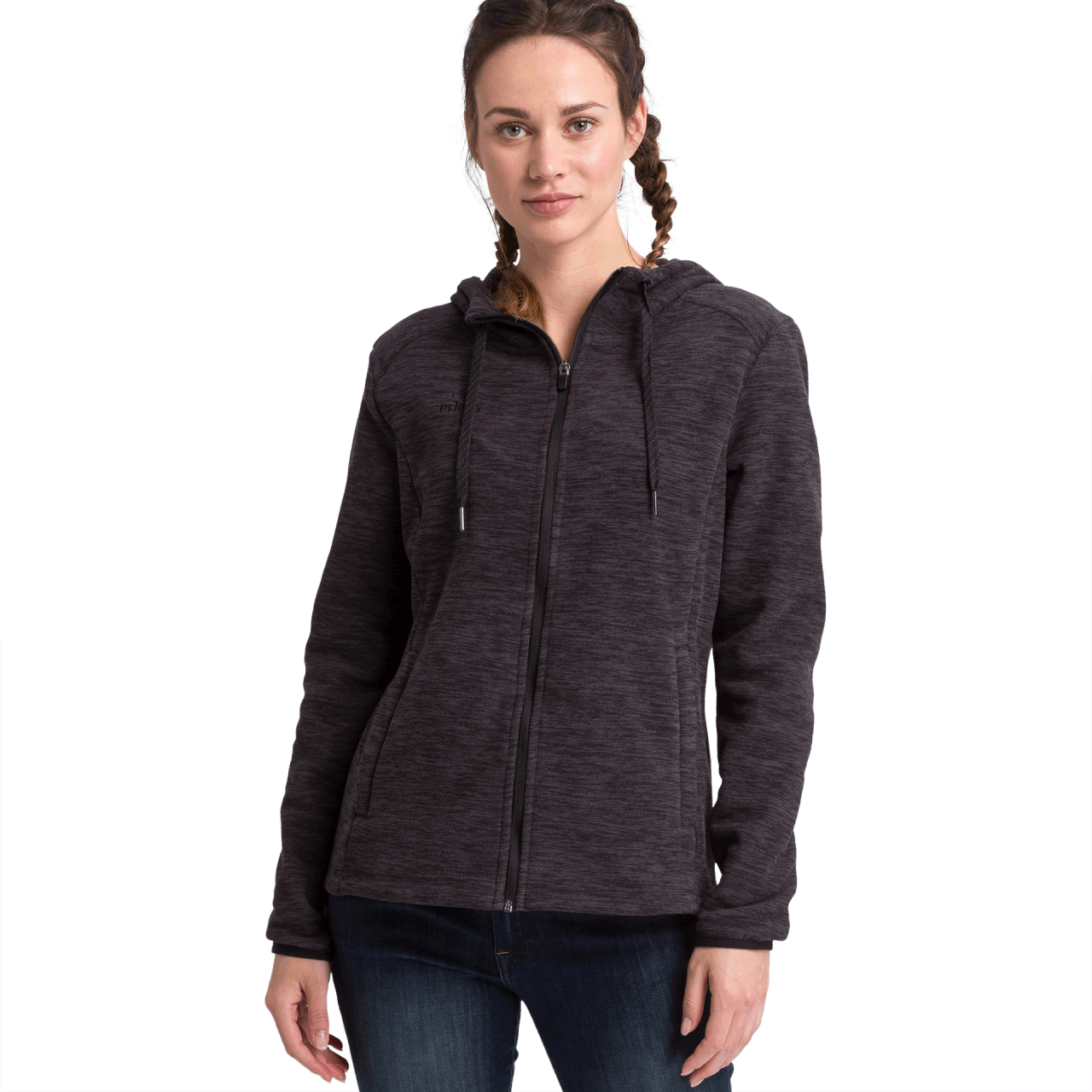 ERIMA Fleecejacke – schwarz melange (Am Modell)
