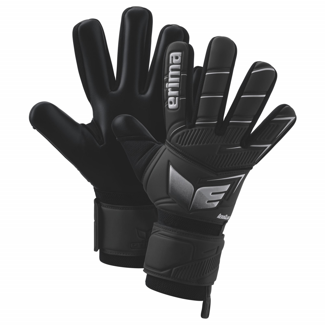 ERIMA AeroClaw Challenger Torwarthandschuh – schwarz/weiß (Front)