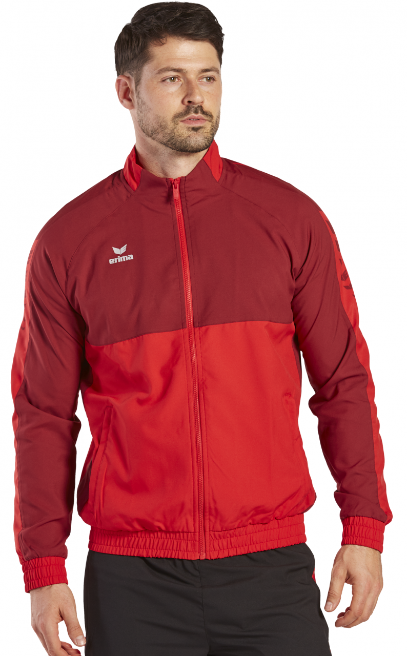 ERIMA SIX WINGS Präsentationsjacke – rot/bordeaux (Am Modell)