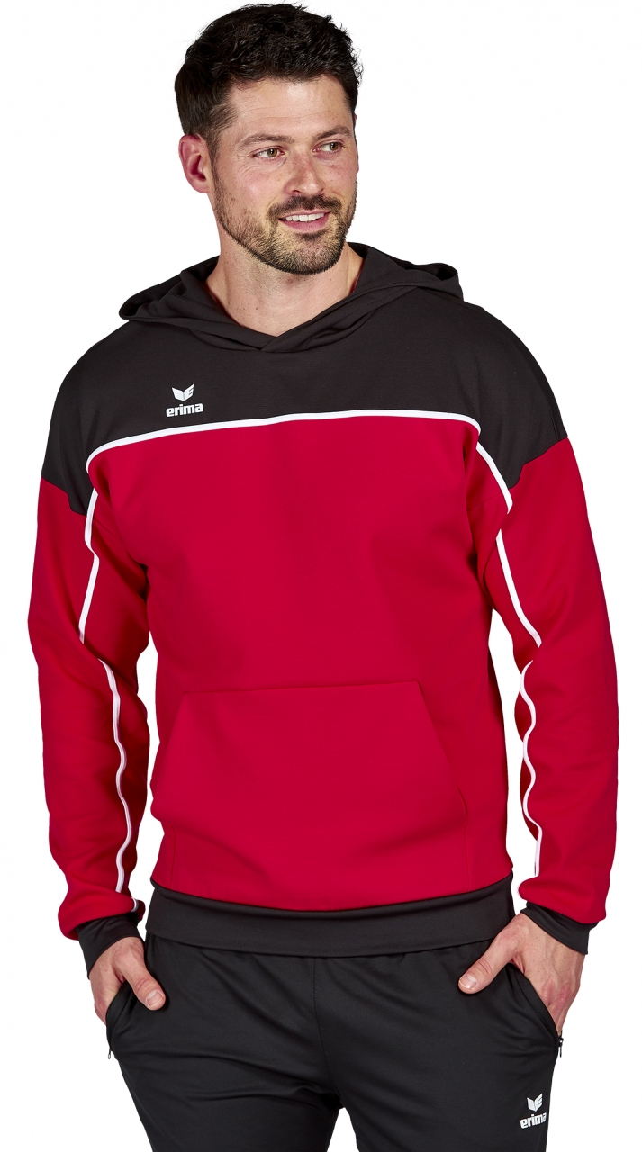 ERIMA CHANGE by erima Kapuzensweat – rot/schwarz/weiß (Am Modell)