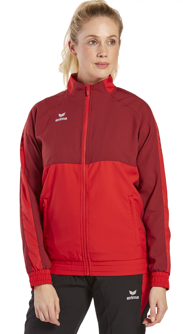 ERIMA SIX WINGS Präsentationsjacke – rot/bordeaux (Am Modell)