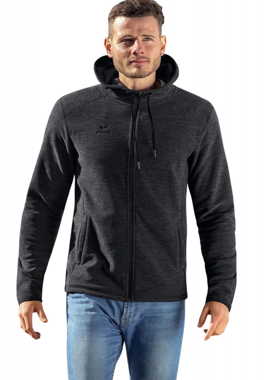 ERIMA Fleecejacke – schwarz melange (Am Modell)